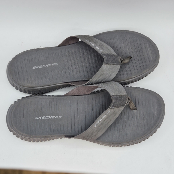 Skechers Men's Elite Flex Coastal Mist Flip-Flop gray size 13 - Picture 12 of 15